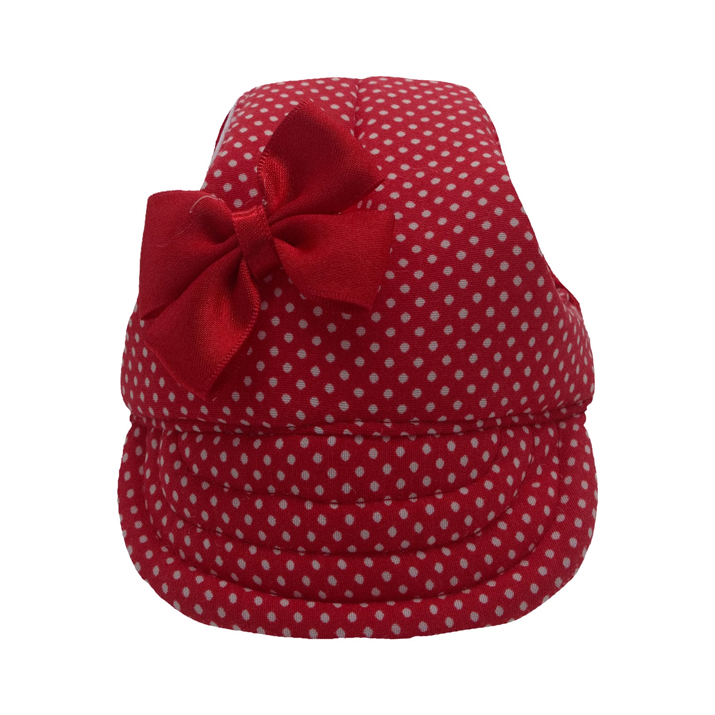 Red Dots with Bow Dog Hat