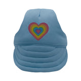 Blue Rainbow Heart Dog Hat