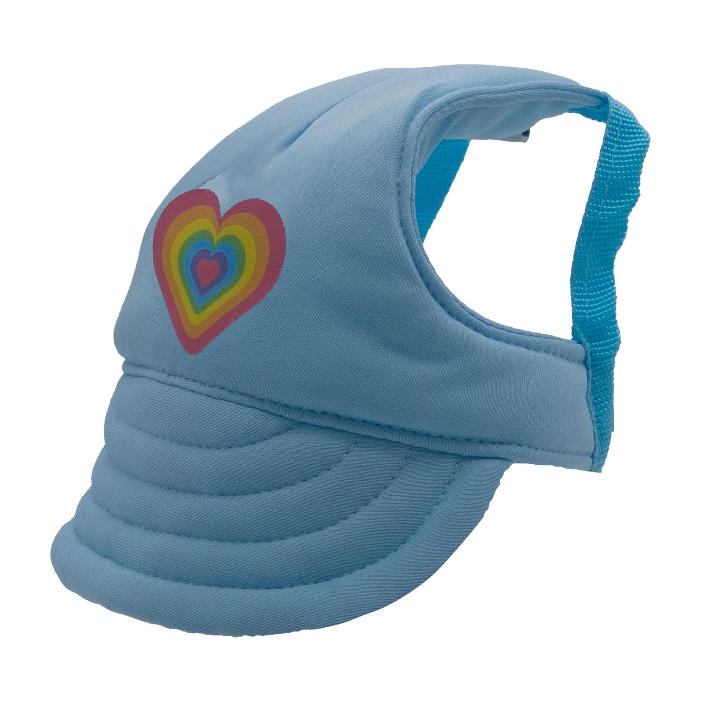 Blue Rainbow Heart Dog Hat