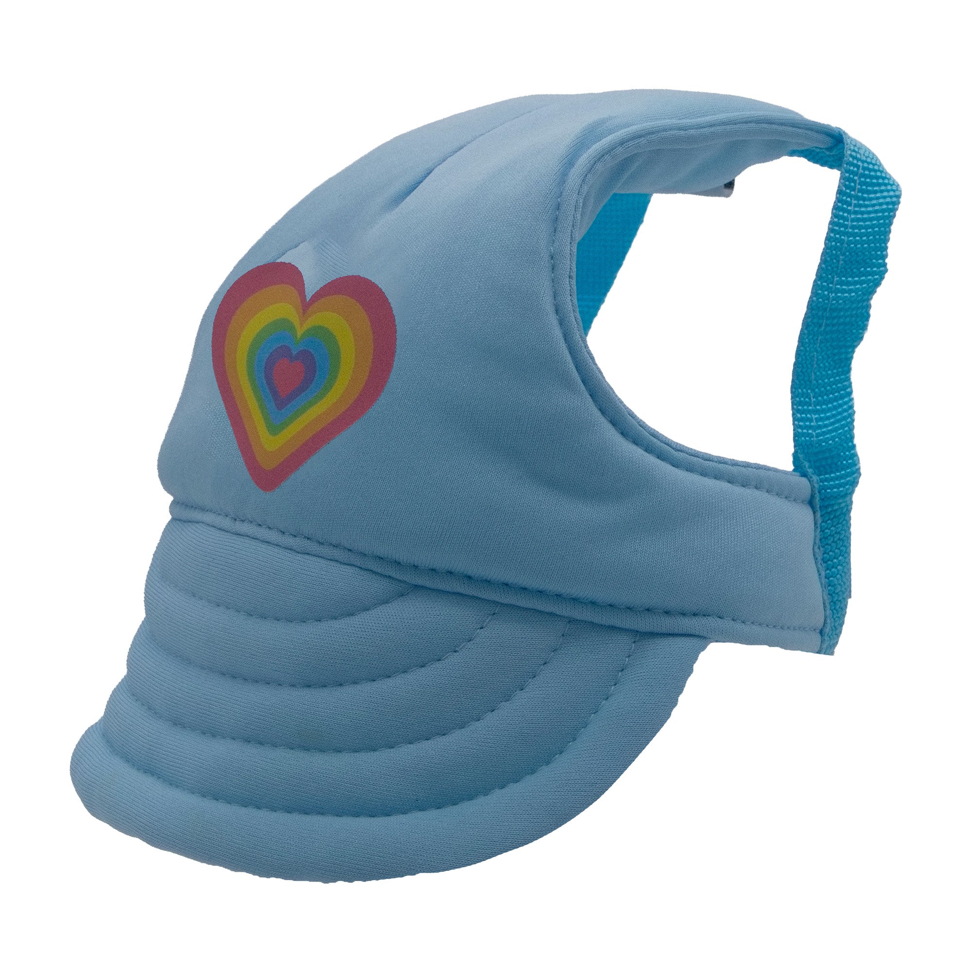 Blue Rainbow Heart Dog Hat