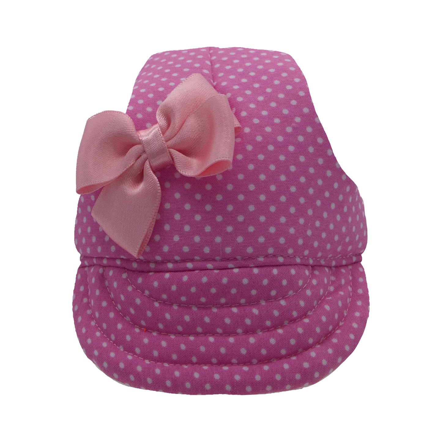 Pink Dots with Bow Dog Hat