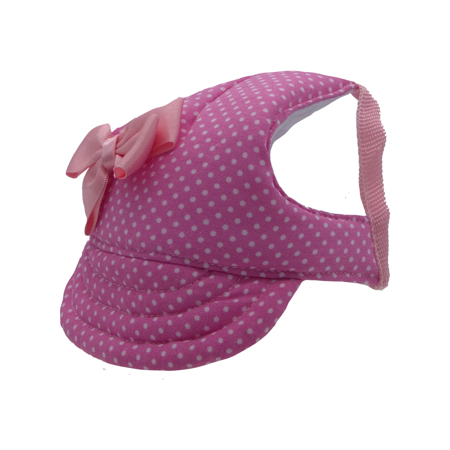 Pink Dots with Bow Dog Hat