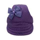 Purple Small Dots with Bow Dog Hat