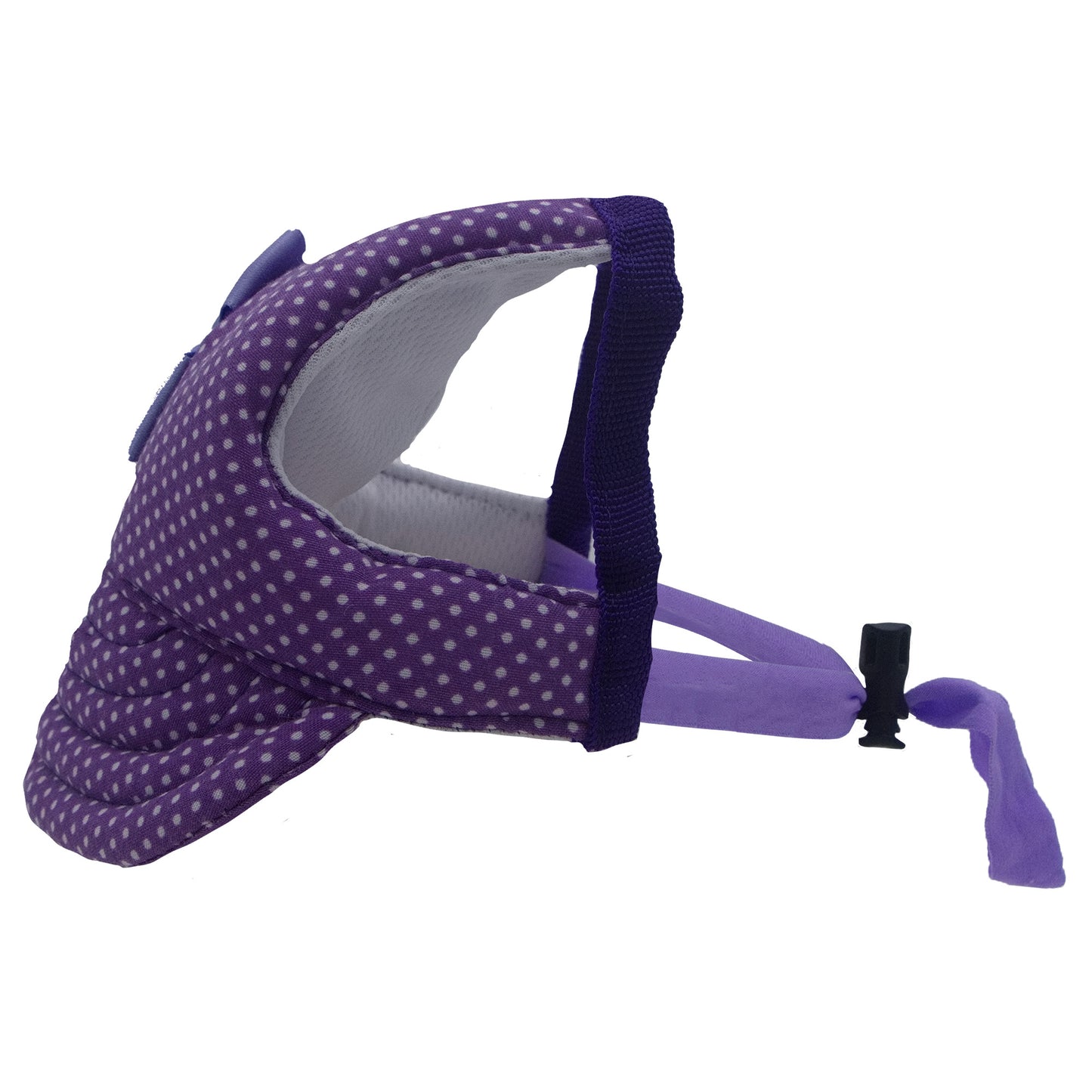 Purple Small Dots with Bow Dog Hat