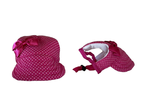 Fuchsia dots with bow